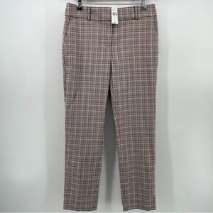 NEW Loft Slim Fit Pants Multicolor Plaid 4